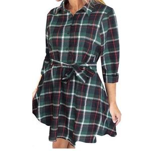 New with tag plaid button up dress